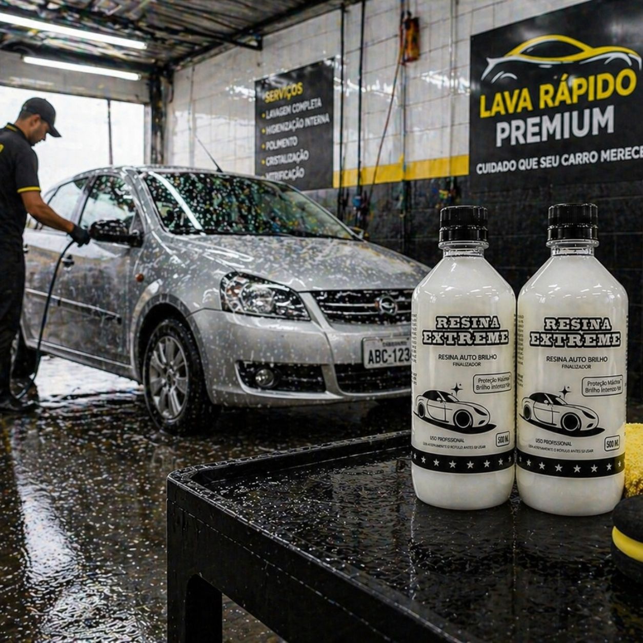 Aplicação Resina Extreme em lava-rápido